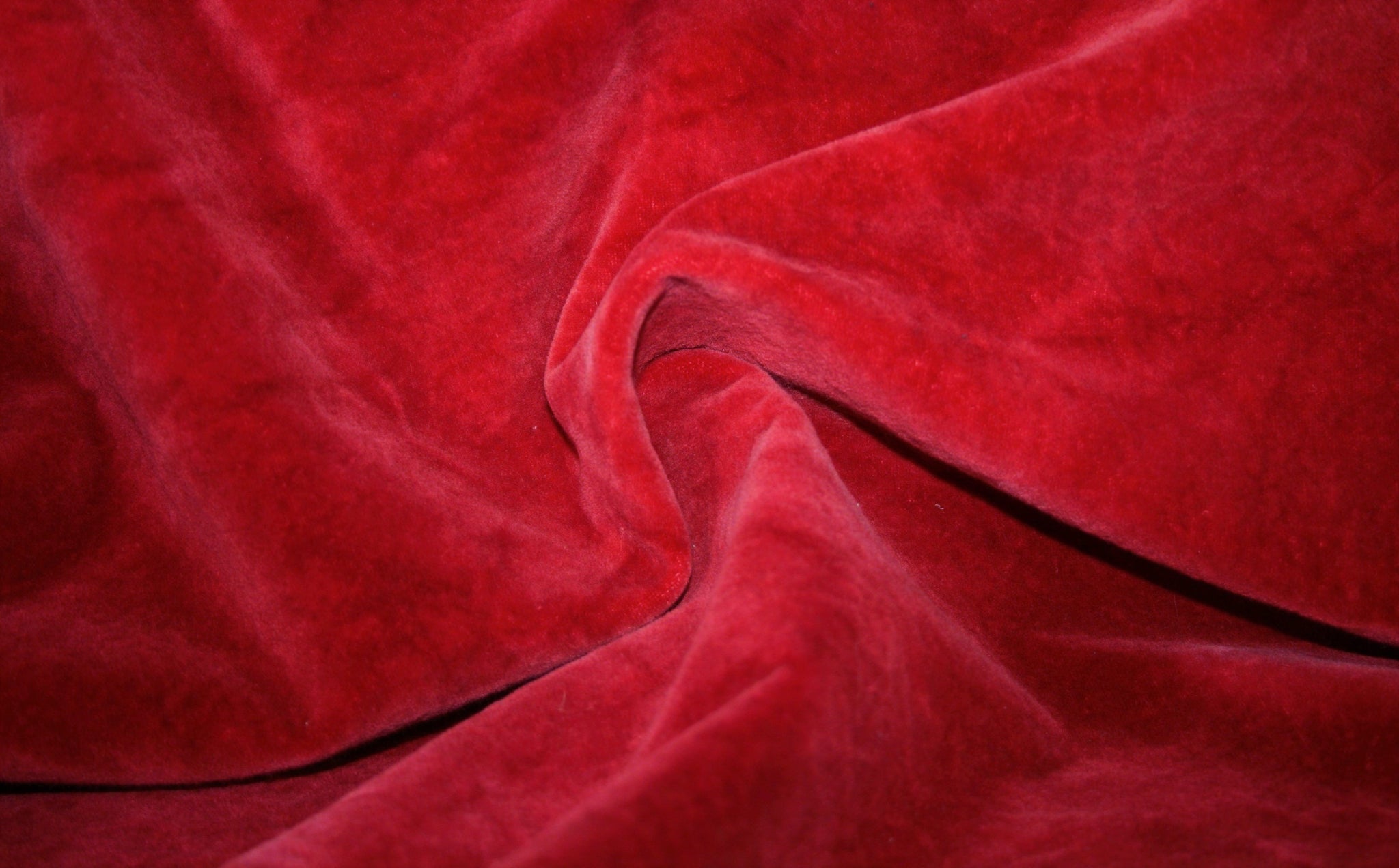 Strawberry Red Hand-dyed 100% Organic Cotton Velvet Fabric